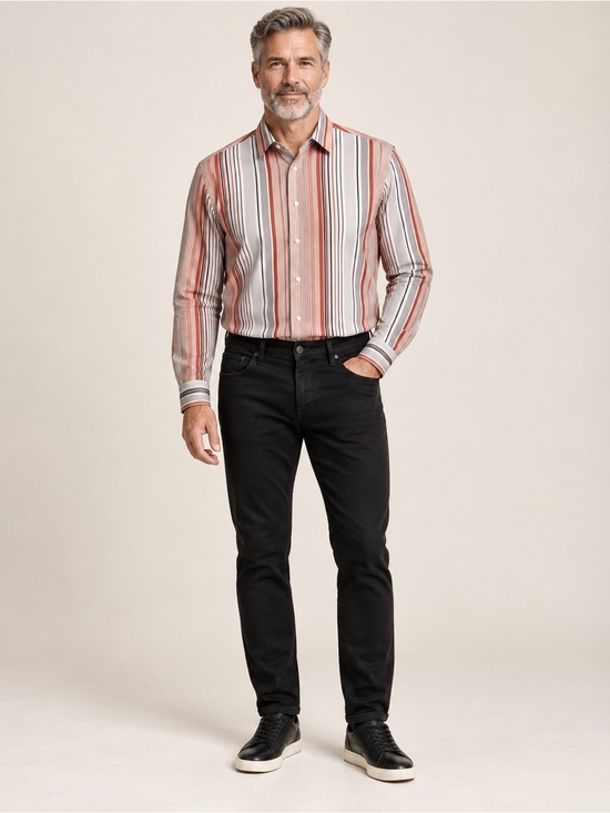Salvatore Ferragamo Other - Salvatore Ferragamo Men's Pink Gray Striped Dress Shirt | Cotton | Made in Italy